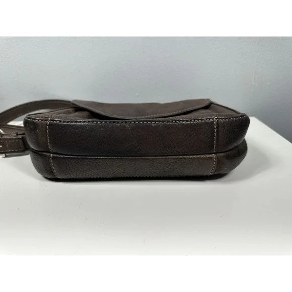 Vintage Fossil 1954 Crossbody Genuine Leather Bag Organizer Dark Brown 75082 - Picture 13 of 16